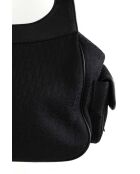 Bandolera negra de piel y tela - 35x13x18 cm - Muy buen estado