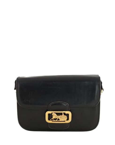 Schwarze Schultertasche aus Leder - 25x6x17 cm - Guter Zustand