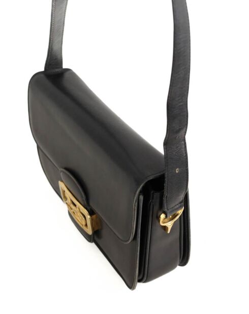 Schwarze Schultertasche aus Leder - 25x6x17 cm - Guter Zustand