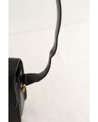 Schwarze Schultertasche aus Leder - 25x6x17 cm - Guter Zustand