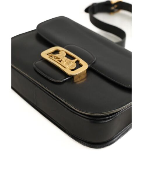 Schwarze Schultertasche aus Leder - 25x6x17 cm - Guter Zustand