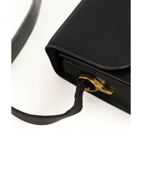 Schwarze Schultertasche aus Leder - 25x6x17 cm - Guter Zustand