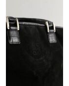 Schwarze Wildlederhandtasche - 33x15x24 cm - Guter Zustand
