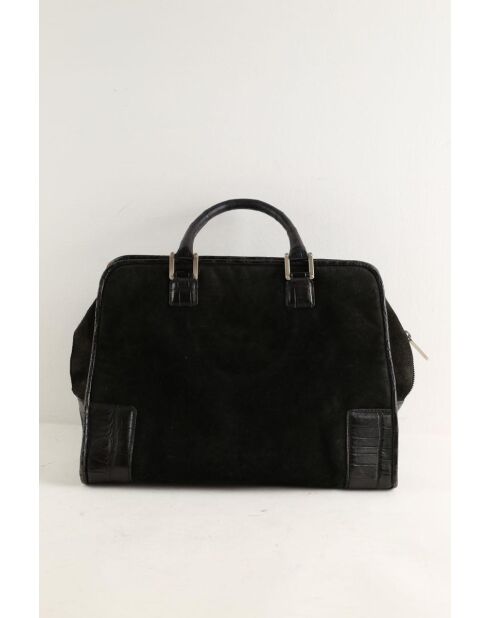 Schwarze Wildlederhandtasche - 33x15x24 cm - Guter Zustand