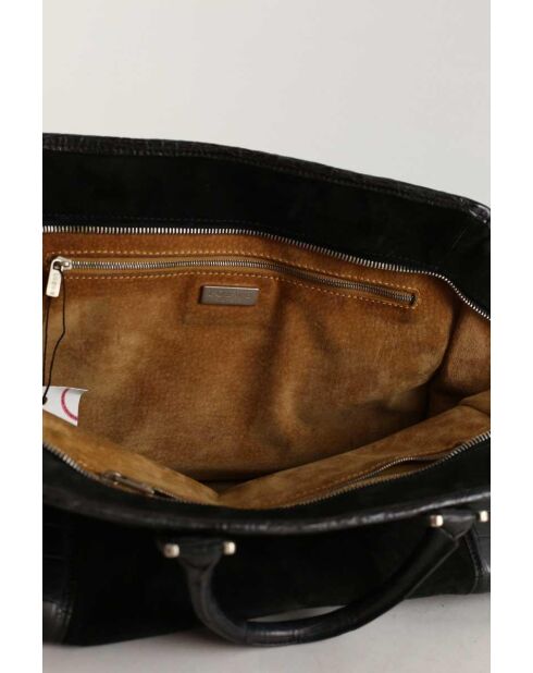 Schwarze Wildlederhandtasche - 33x15x24 cm - Guter Zustand