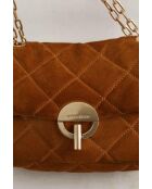 Bandolera de gamuza camel - 28x8x20 cm - Buen estado