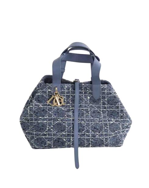 Borsa in tweed blu - 33x17x22 cm - Ottime condizioni