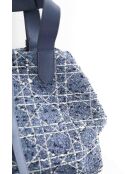 Borsa in tweed blu - 33x17x22 cm - Ottime condizioni