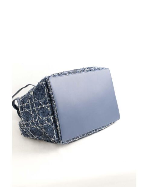 Borsa in tweed blu - 33x17x22 cm - Ottime condizioni