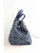Borsa in tweed blu - 33x17x22 cm - Ottime condizioni