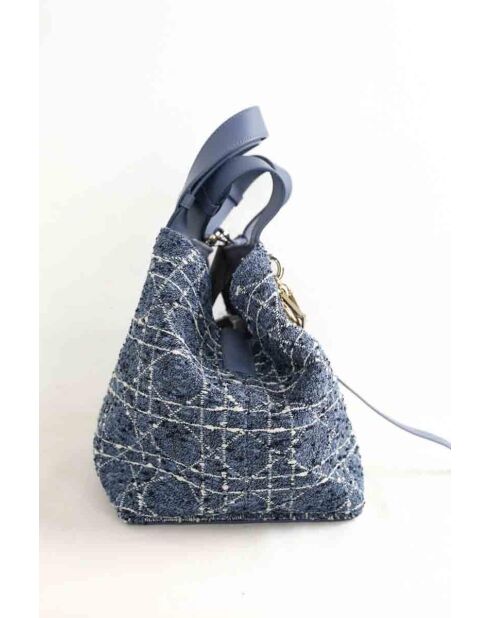 Borsa in tweed blu - 33x17x22 cm - Ottime condizioni