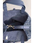 Borsa in tweed blu - 33x17x22 cm - Ottime condizioni