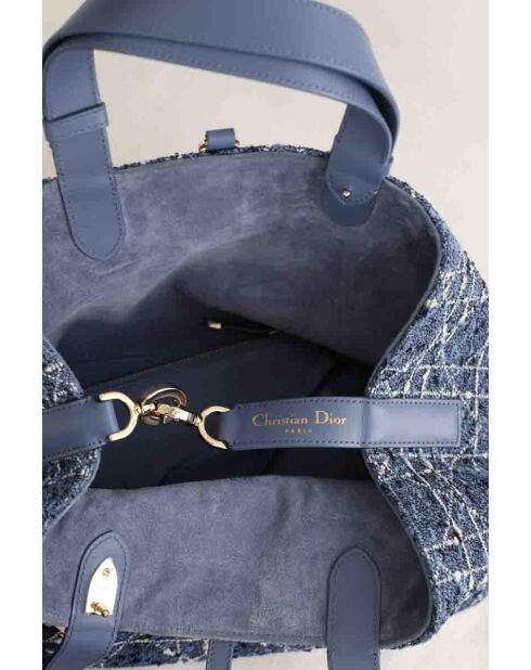 Borsa in tweed blu - 33x17x22 cm - Ottime condizioni