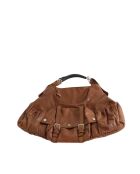 Braune Tragetasche aus Leder - 50x33 cm - Sehr guter Zustand