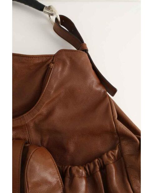 Braune Tragetasche aus Leder - 50x33 cm - Sehr guter Zustand