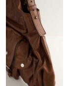 Braune Tragetasche aus Leder - 50x33 cm - Sehr guter Zustand