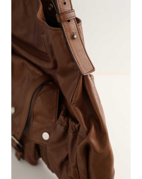 Braune Tragetasche aus Leder - 50x33 cm - Sehr guter Zustand