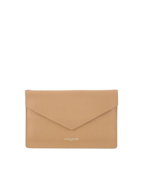 Pochette in pelle beige - 25x18 cm - Mai indossata