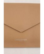 Pochette in pelle beige - 25x18 cm - Mai indossata