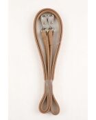 Pochette in pelle beige - 25x18 cm - Mai indossata