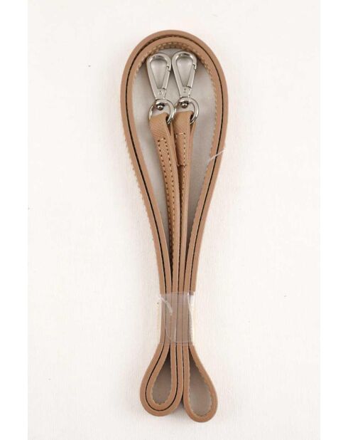 Pochette in pelle beige - 25x18 cm - Mai indossata