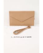 Pochette in pelle beige - 25x18 cm - Mai indossata