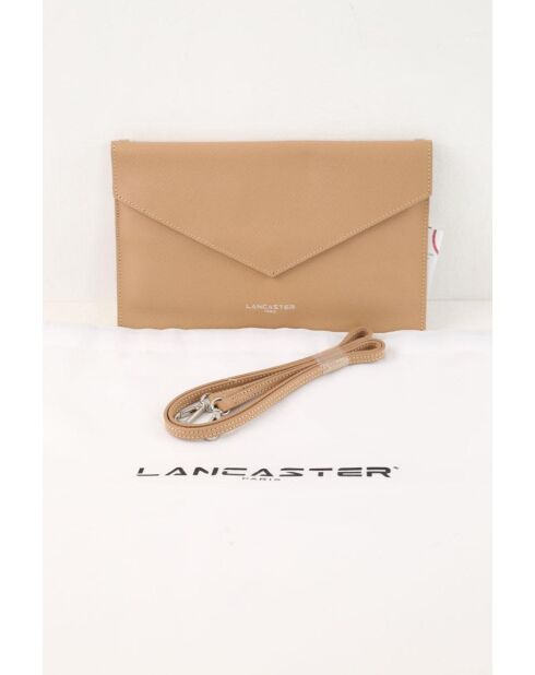 Pochette in pelle beige - 25x18 cm - Mai indossata