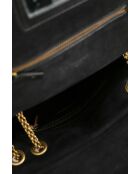 Zwarte leren schoudertas - 29,5x9x22 cm - Zeer goede conditie