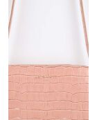 Roze leren schoudertas - 20x6x15 cm - Zeer goede conditie