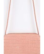 Roze leren schoudertas - 20x6x15 cm - Zeer goede conditie