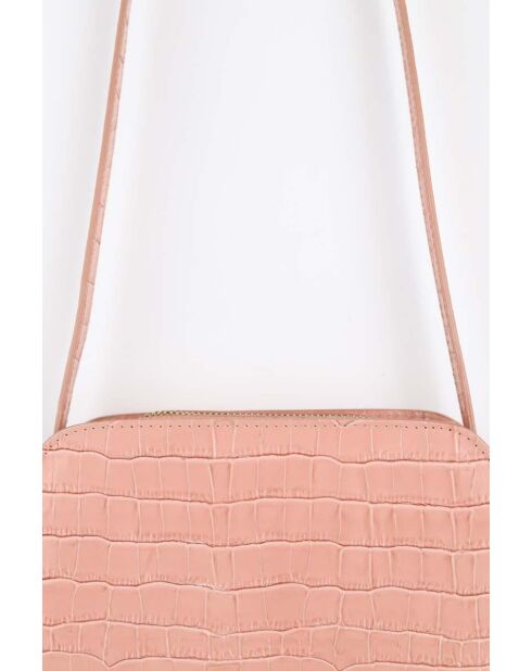 Roze leren schoudertas - 20x6x15 cm - Zeer goede conditie