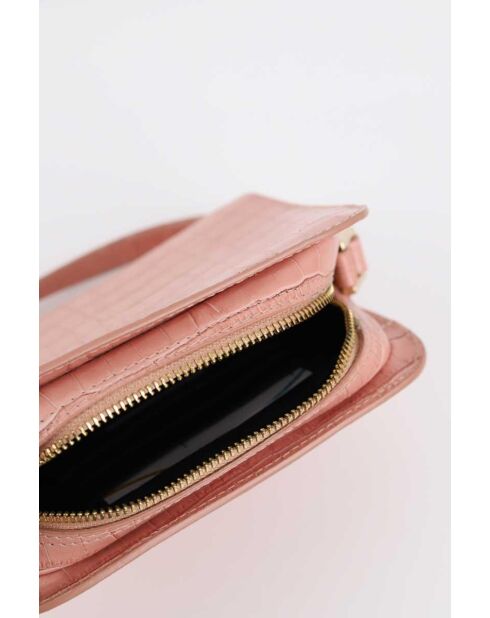 Roze leren schoudertas - 20x6x15 cm - Zeer goede conditie