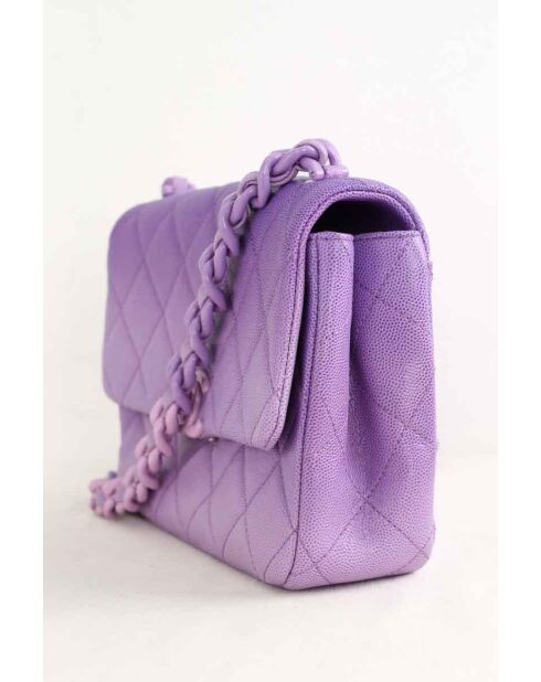 Paarse leren schoudertas - Zeer goede conditie