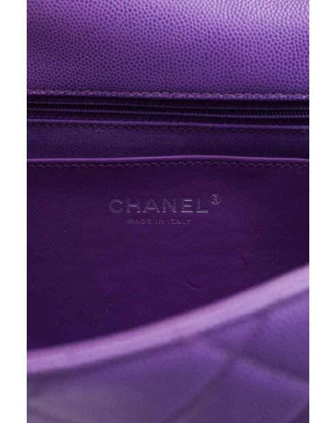 Paarse leren schoudertas - Zeer goede conditie