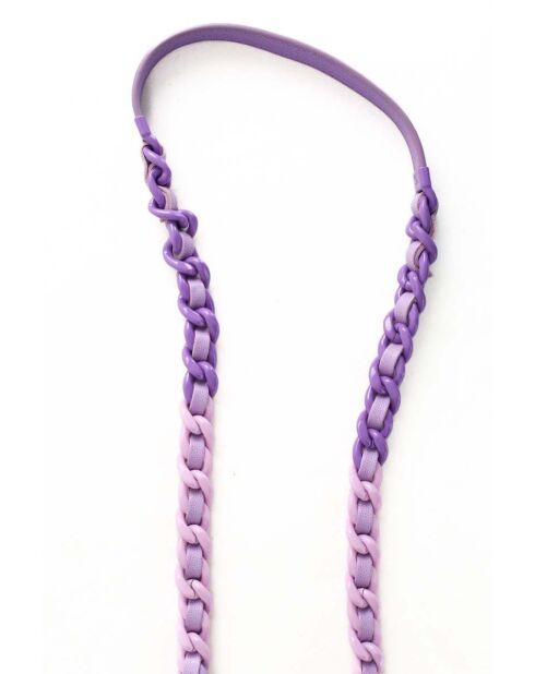 Paarse leren schoudertas - Zeer goede conditie