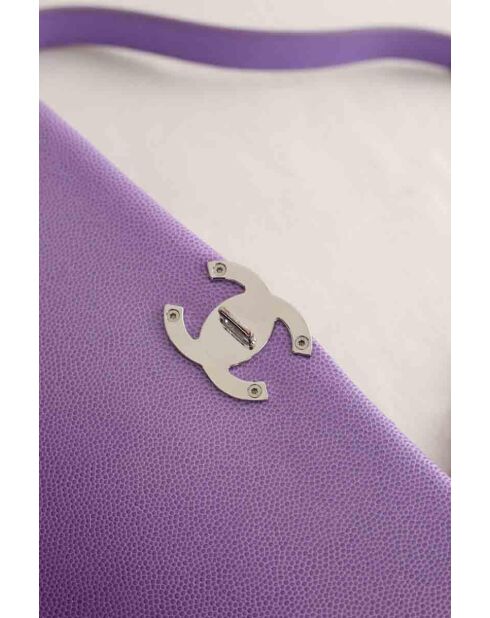 Paarse leren schoudertas - Zeer goede conditie