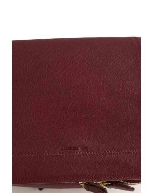 Bordeauxrode leren schoudertas - 25x11x21 cm - Zeer goede conditie