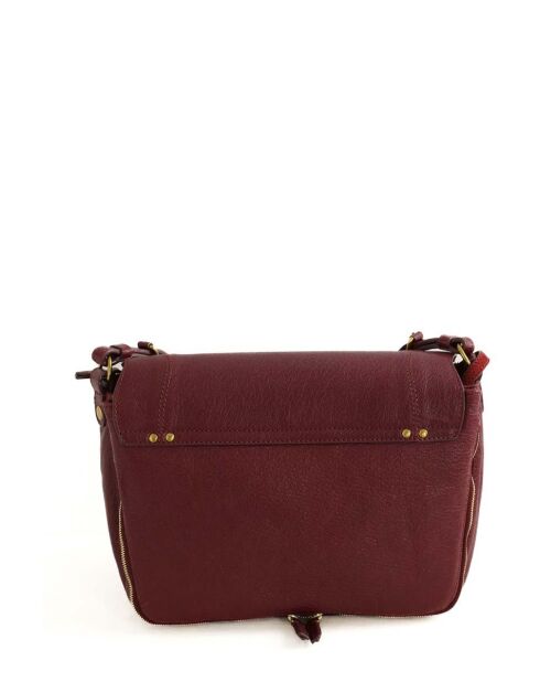 Bordeauxrode leren schoudertas - 25x11x21 cm - Zeer goede conditie