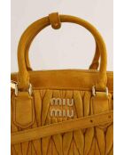 Handtasche aus kamelfarbenem Veloursleder - 30x11x18 cm - Guter Zustand