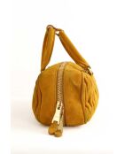 Handtasche aus kamelfarbenem Veloursleder - 30x11x18 cm - Guter Zustand