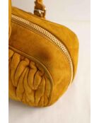 Handtasche aus kamelfarbenem Veloursleder - 30x11x18 cm - Guter Zustand