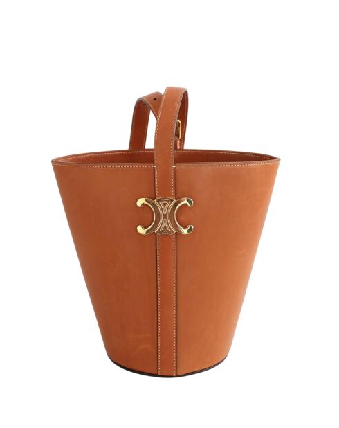 Minibolso de piel marrón - 22x14x23 cm - Muy buen estado