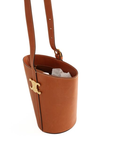 Minibolso de piel marrón - 22x14x23 cm - Muy buen estado