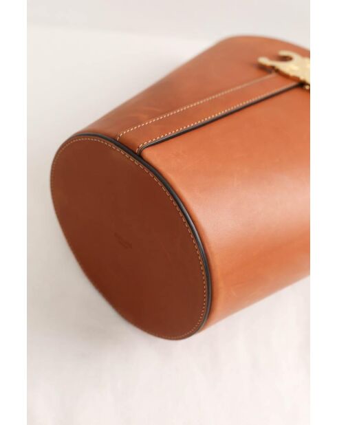 Minibolso de piel marrón - 22x14x23 cm - Muy buen estado