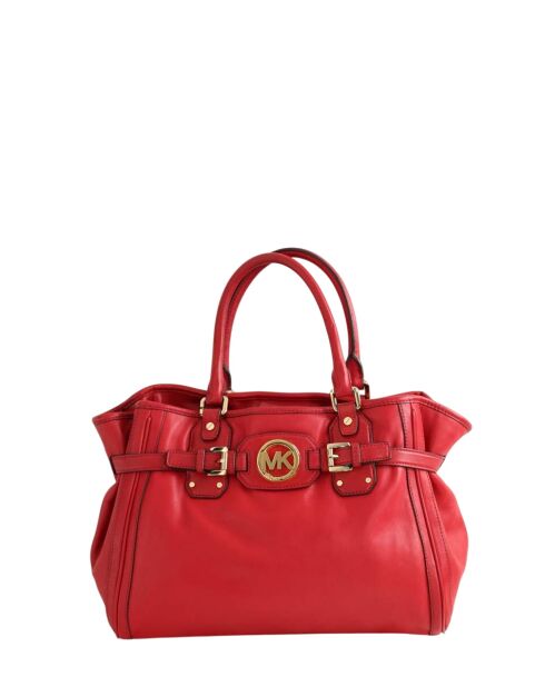 Rode leren handtas - 33x20x27 cm - Zeer goede conditie