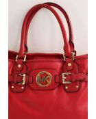 Rote Lederhandtasche - 33x20x27 cm - Sehr guter Zustand
