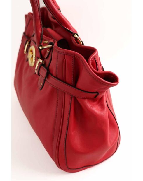 Rode leren handtas - 33x20x27 cm - Zeer goede conditie