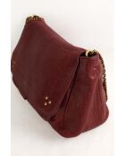 Burgunderrote Schultertasche aus Leder - 25x13x19 cm - Sehr guter Zustand