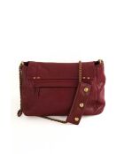 Burgunderrote Schultertasche aus Leder - 25x13x19 cm - Sehr guter Zustand