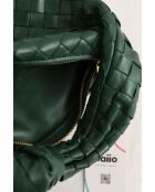 Grüne Lederhandtasche - 25x7x16 cm - Sehr guter Zustand